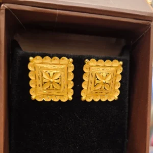 Scalloped Square Studs